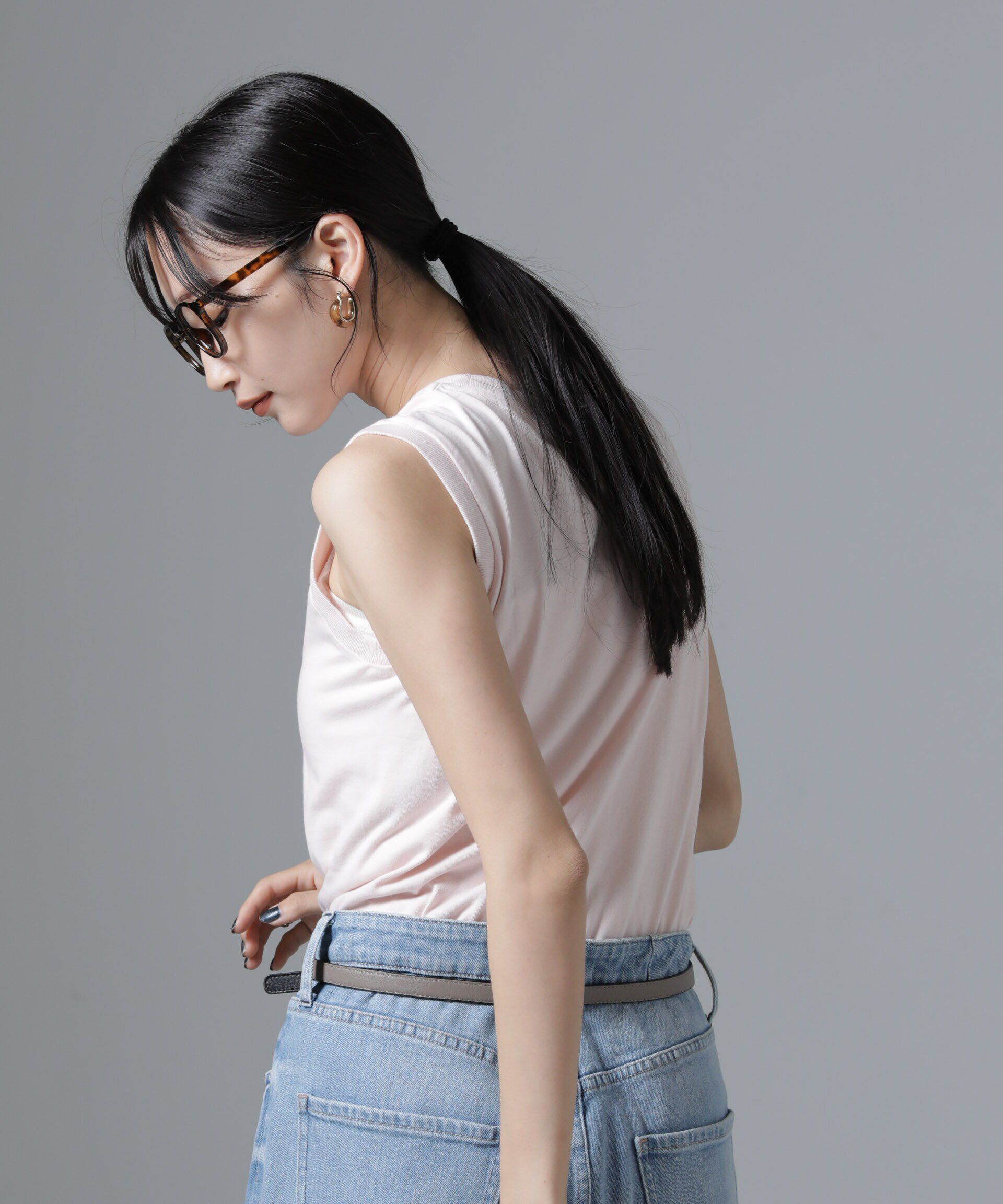 nano･universe「Hanes/2P JapanFit for HER スリーブレスTシャツ」|Tシャツ・カットソー|