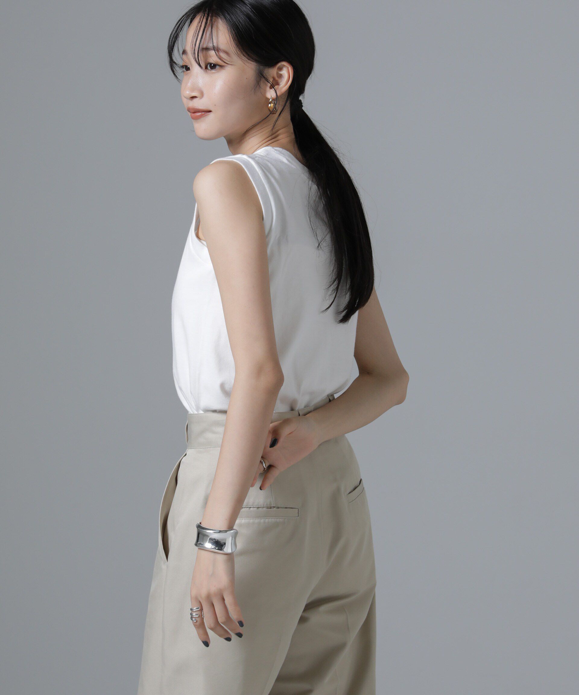 nano･universe「Hanes/2P JapanFit for HER スリーブレスTシャツ」|Tシャツ・カットソー|