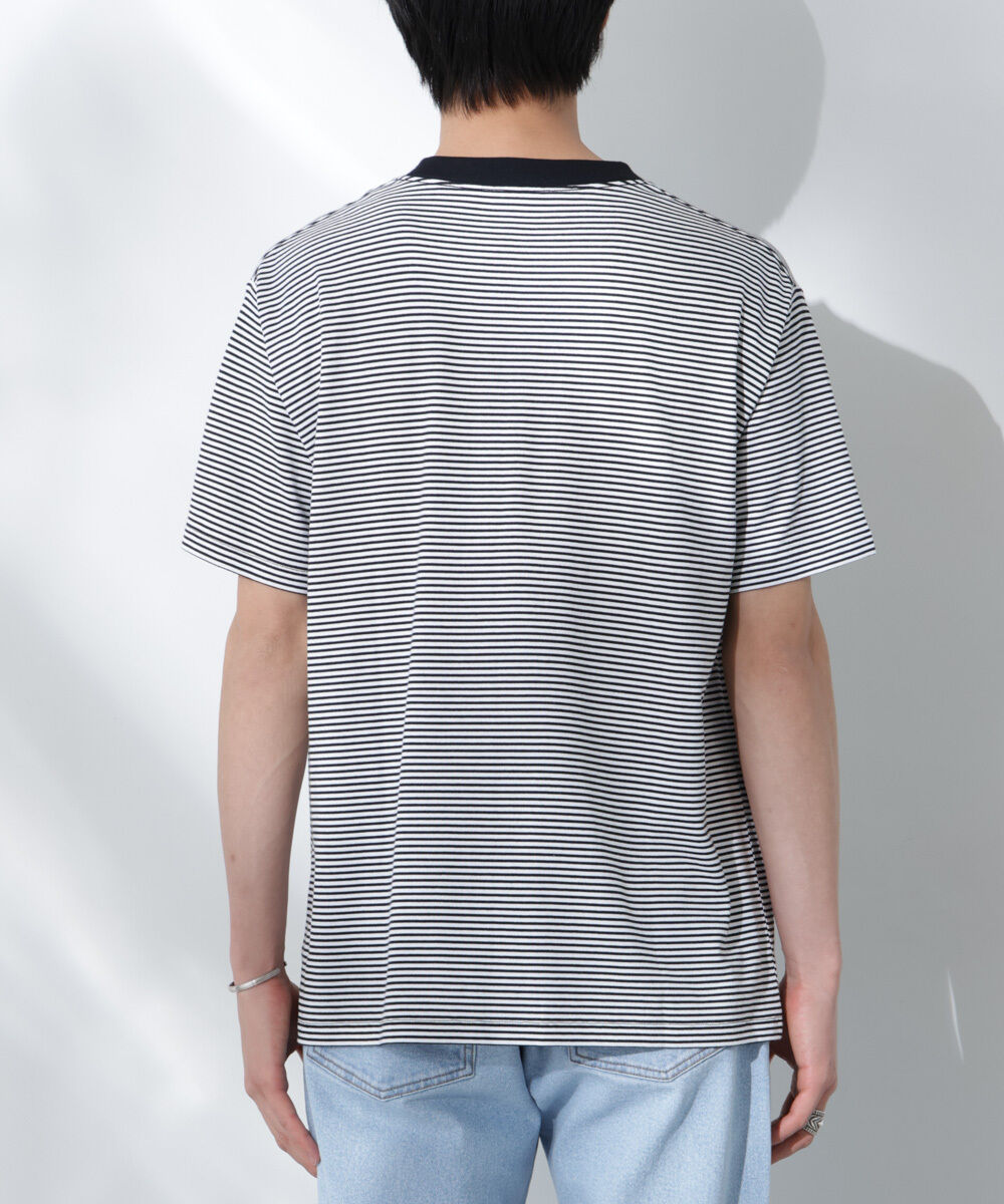 nano･universe「Anti Soaked(R)  汗染み防止 ボーダーミドルシルエットTシャツ」|Tシャツ・カットソー|