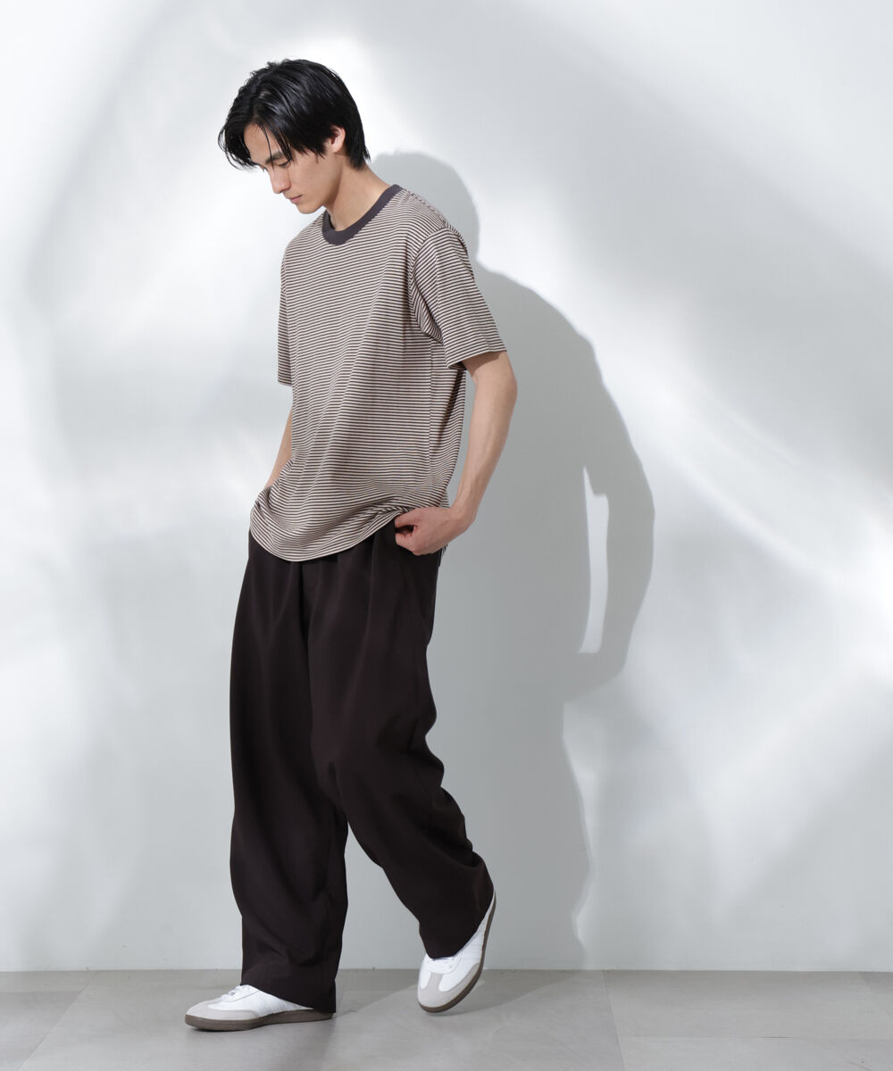 nano･universe「Anti Soaked(R)  汗染み防止 ボーダーミドルシルエットTシャツ」|Tシャツ・カットソー|