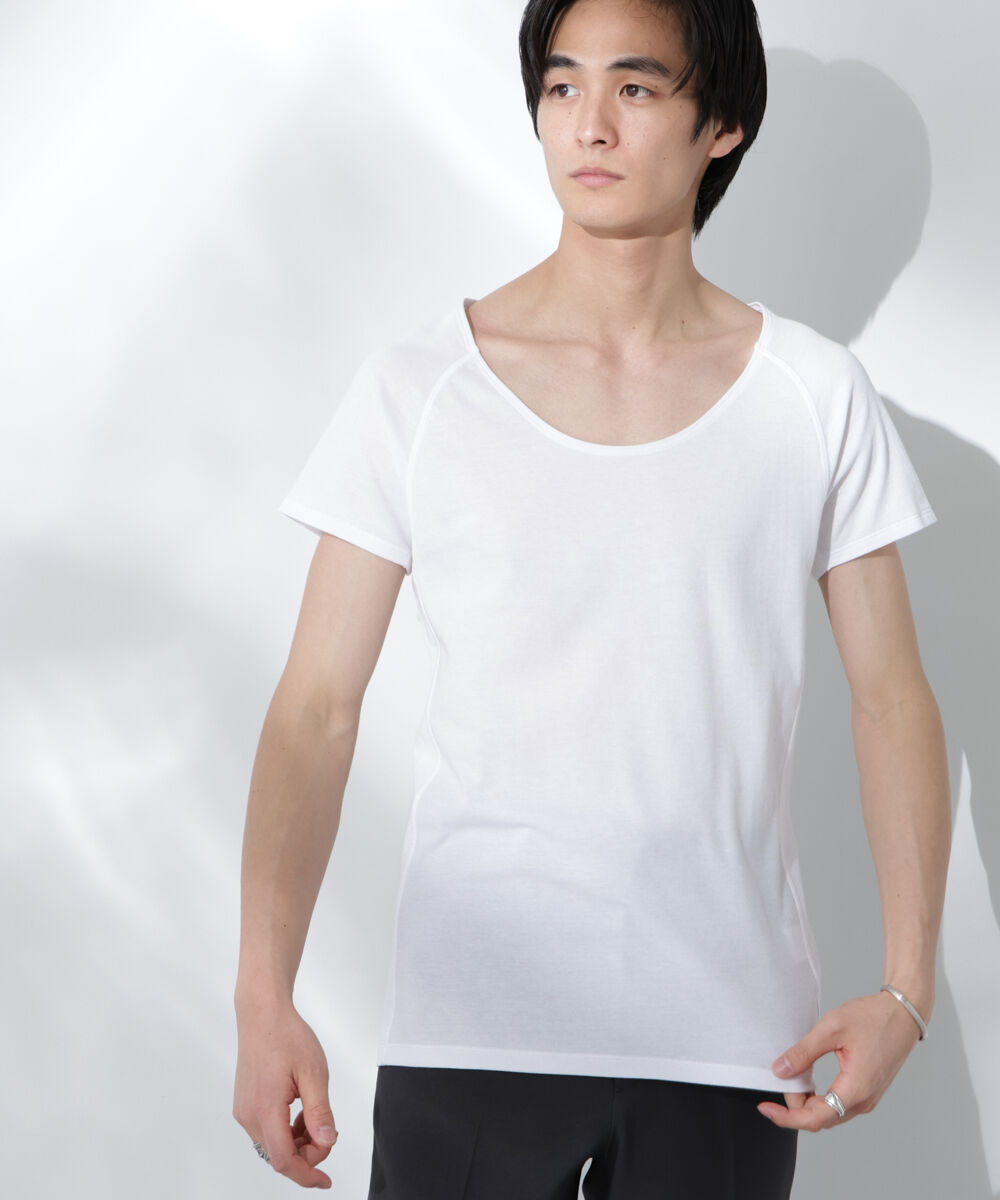 nano･universe「Anti Soaked(R)  Plus インナーTシャツ 半袖」|Tシャツ・カットソー|ホワイト