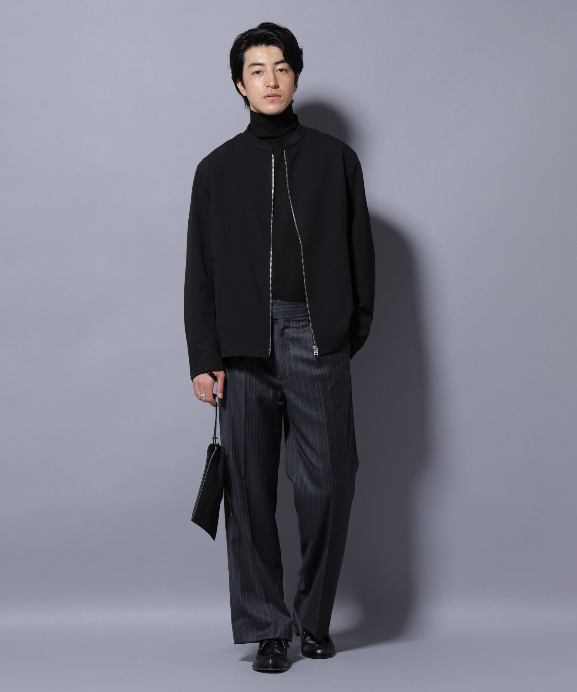 nano･universe「TR シングルライダースブルゾン」|ブルゾン・スタジャン|