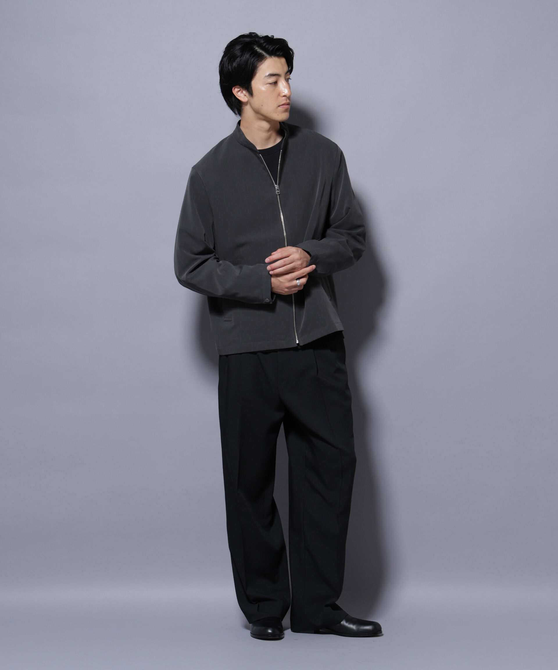 nano･universe「TR シングルライダースブルゾン」|ブルゾン・スタジャン|