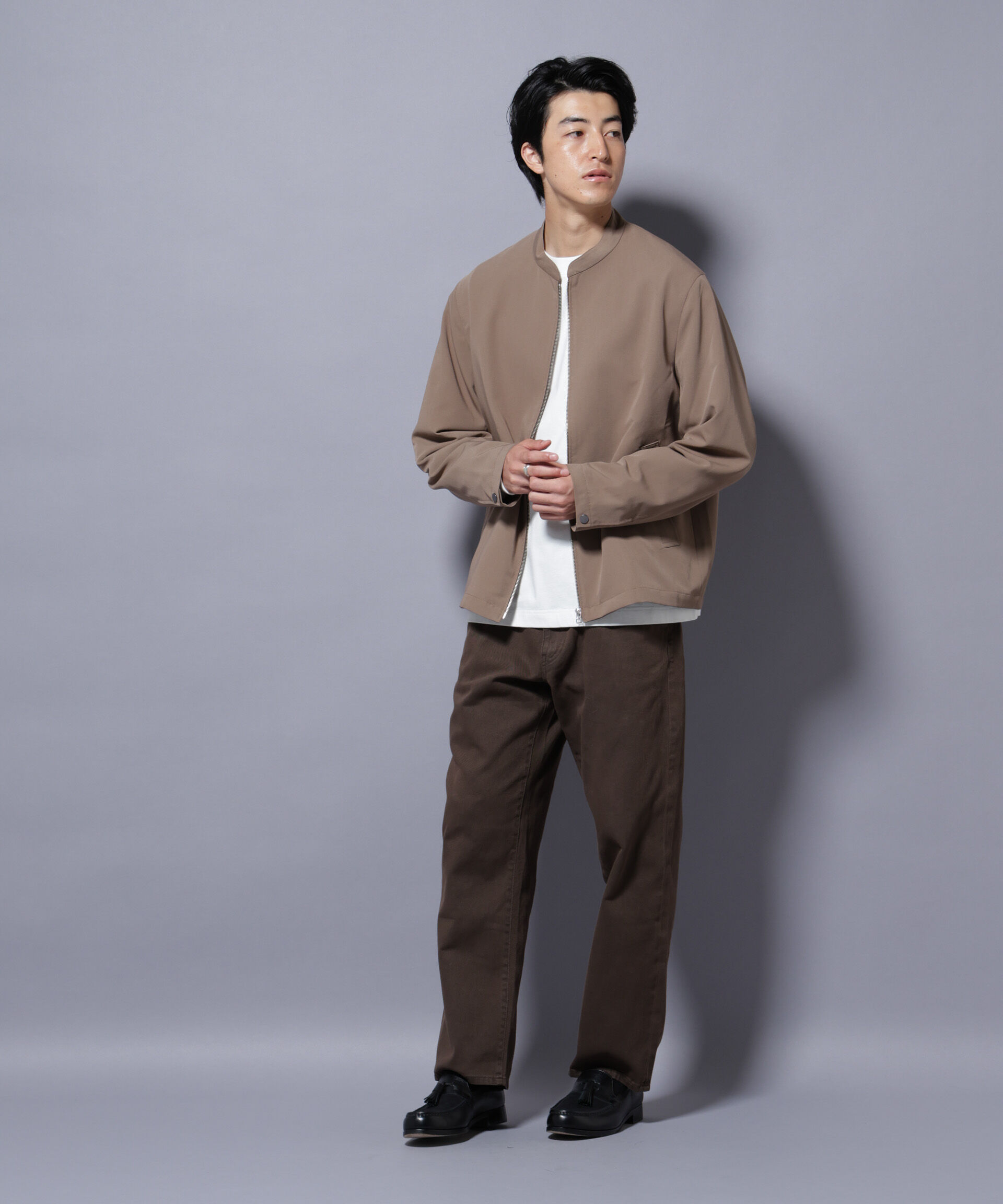 nano･universe「TR シングルライダースブルゾン」|ブルゾン・スタジャン|