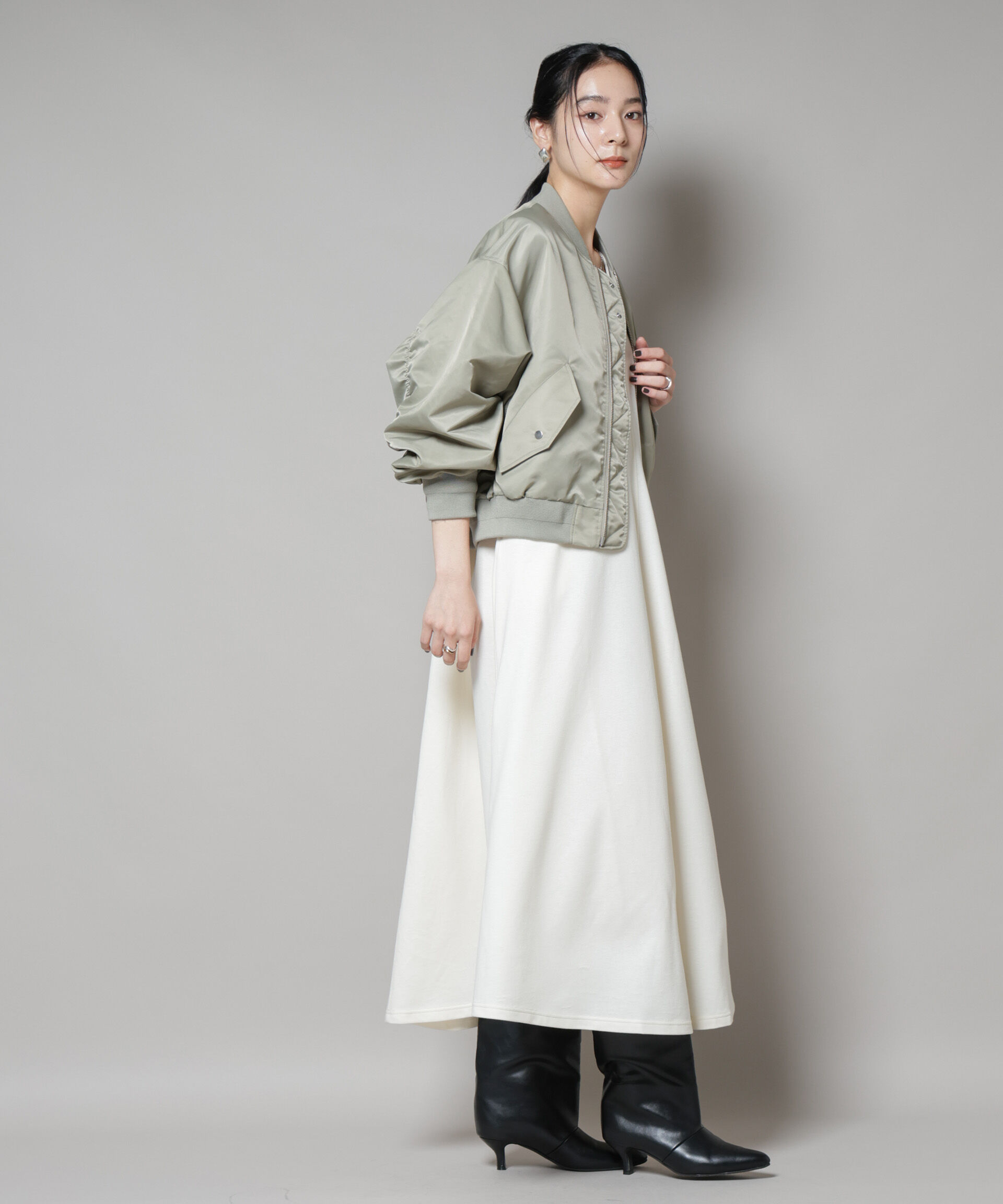 nano･universe「ライトコットンダンボールフレアワンピース」|ワンピース|