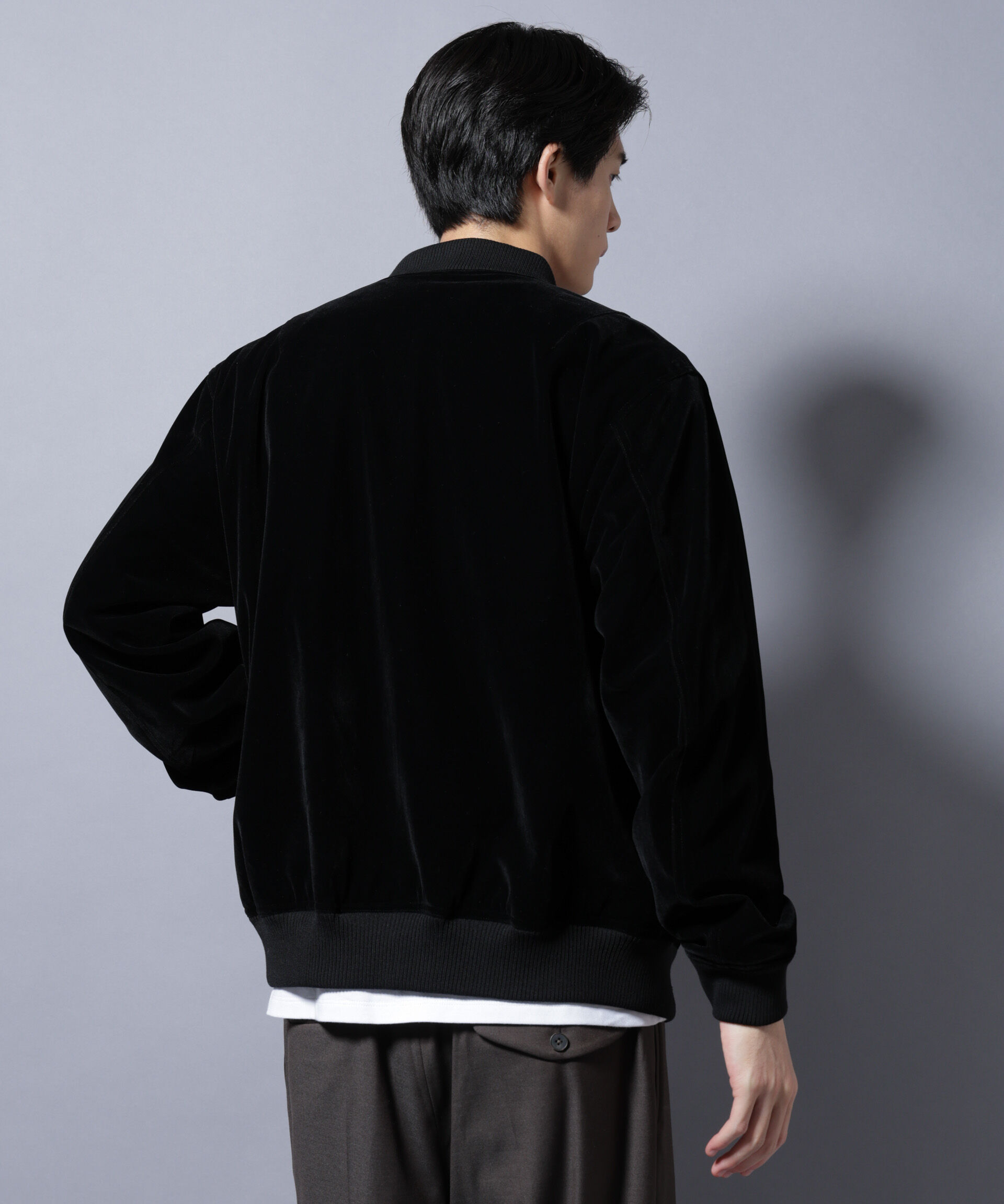 nano･universe「ベロア MA-1」|ブルゾン・スタジャン|