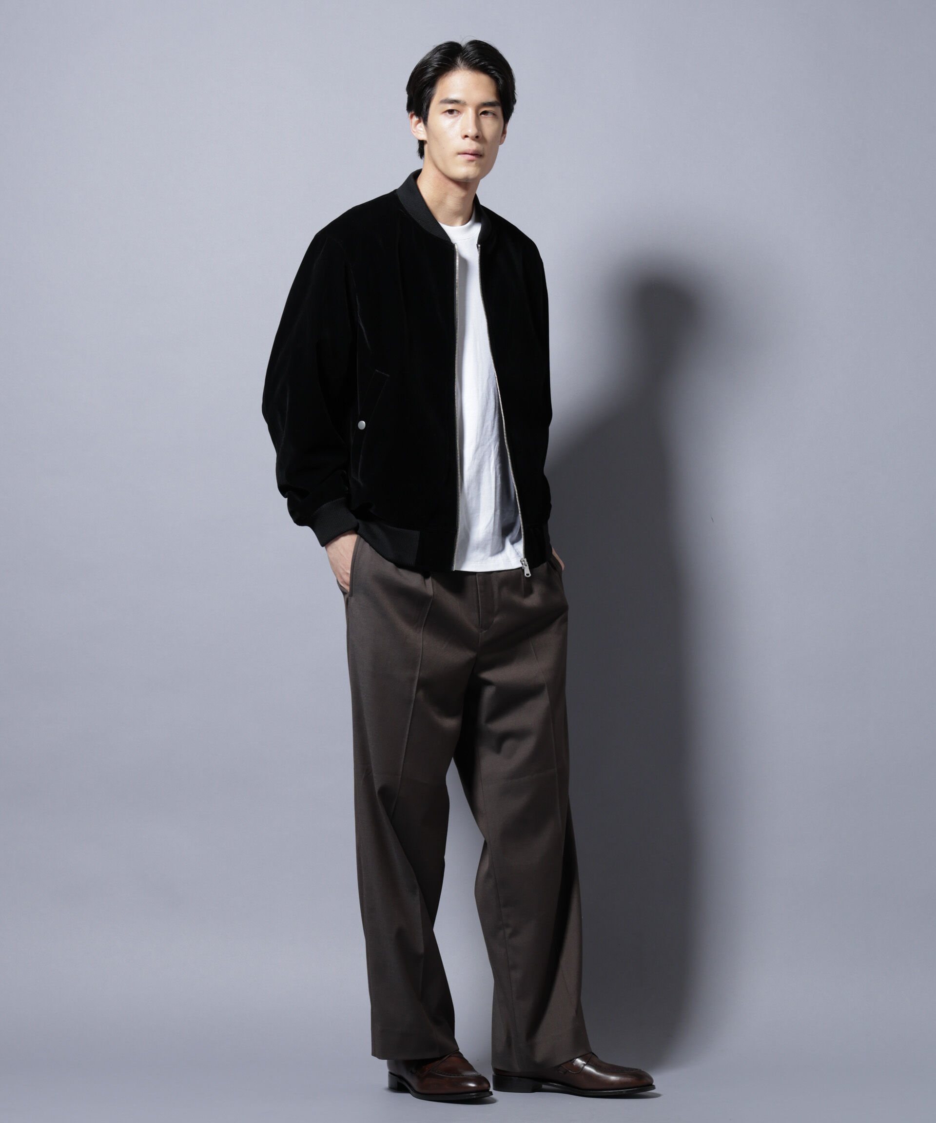 nano･universe「ベロア MA-1」|ブルゾン・スタジャン|