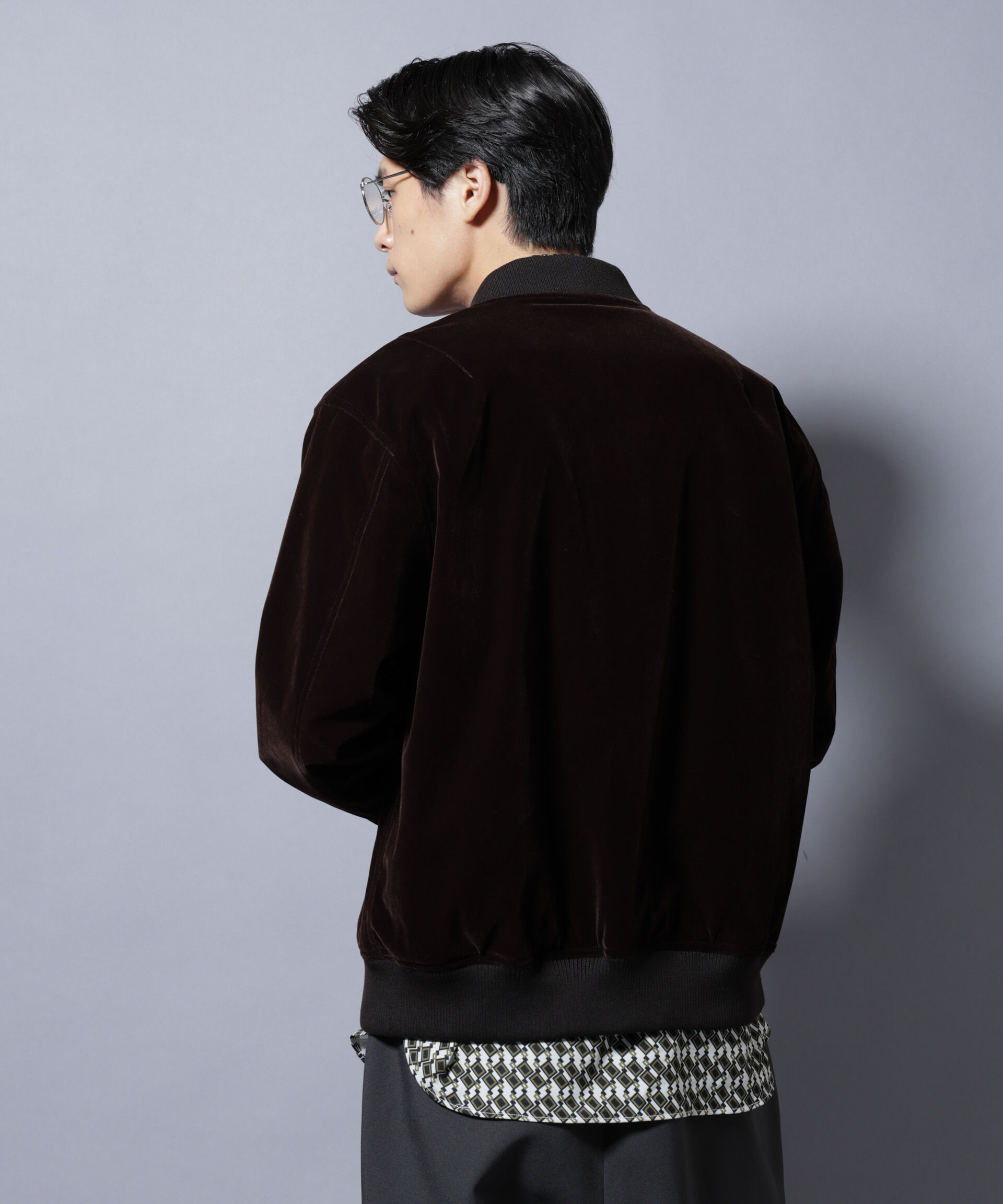 nano･universe「ベロア MA-1」|ブルゾン・スタジャン|