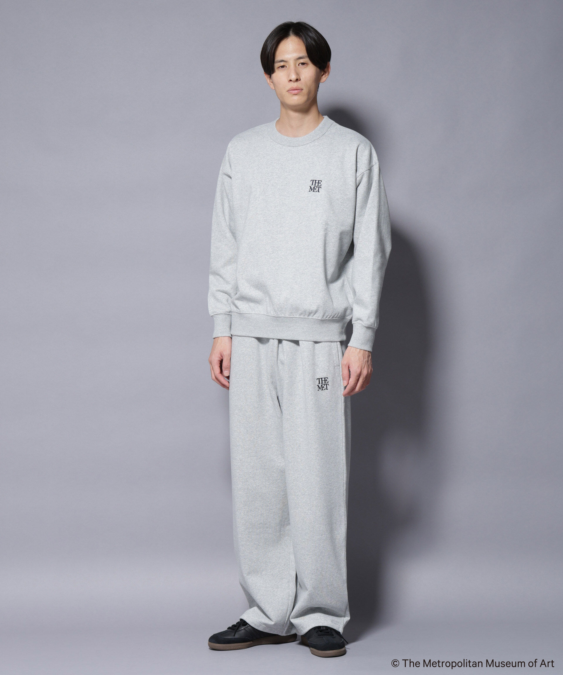 nano･universe「「The Met」ロゴ刺繍 2WAYワイドスウェットパンツ（セットアップ可）」|チノ|