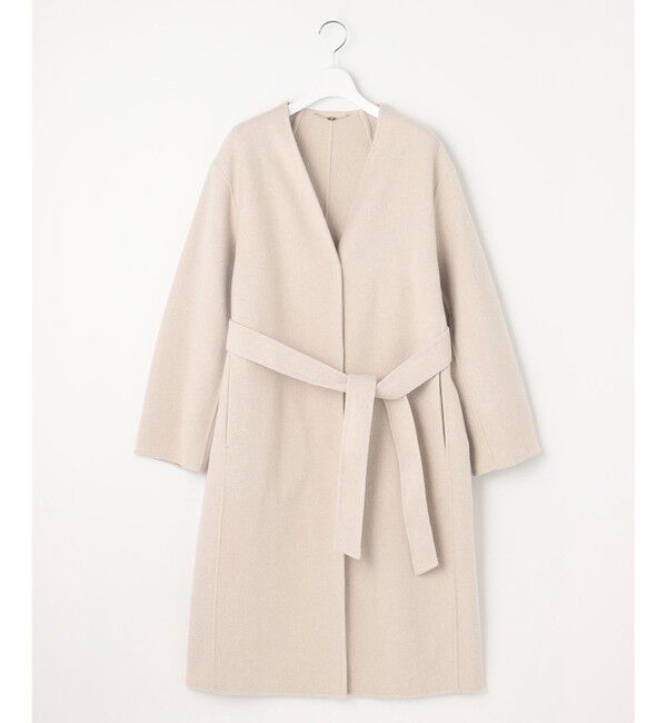 自由区「ウールリバーロング コート」|ノーカラーコート|