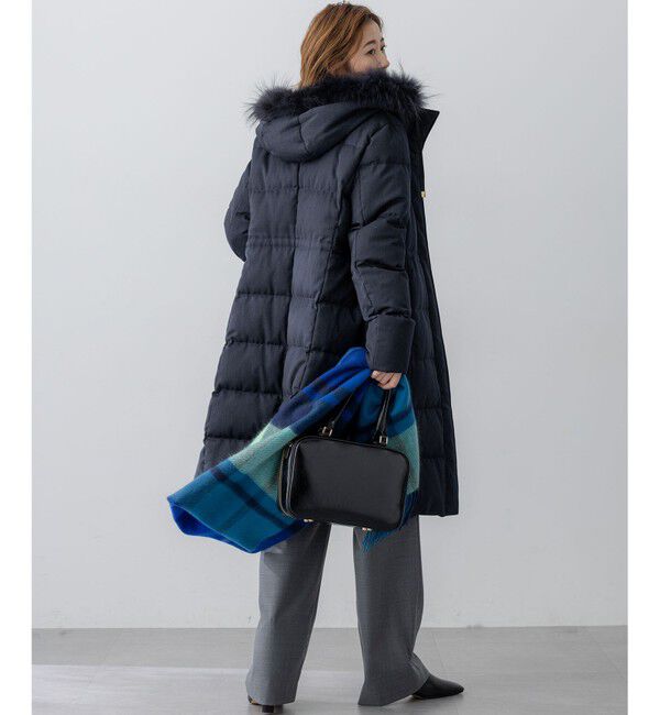 23区「【撥水加工】ブライトウール ロングダウンコート」|ダウン|