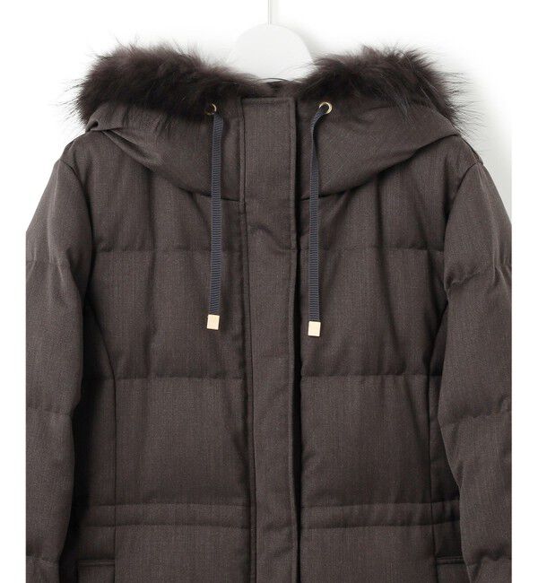 23区「【撥水加工】ブライトウール ロングダウンコート」|ダウン|