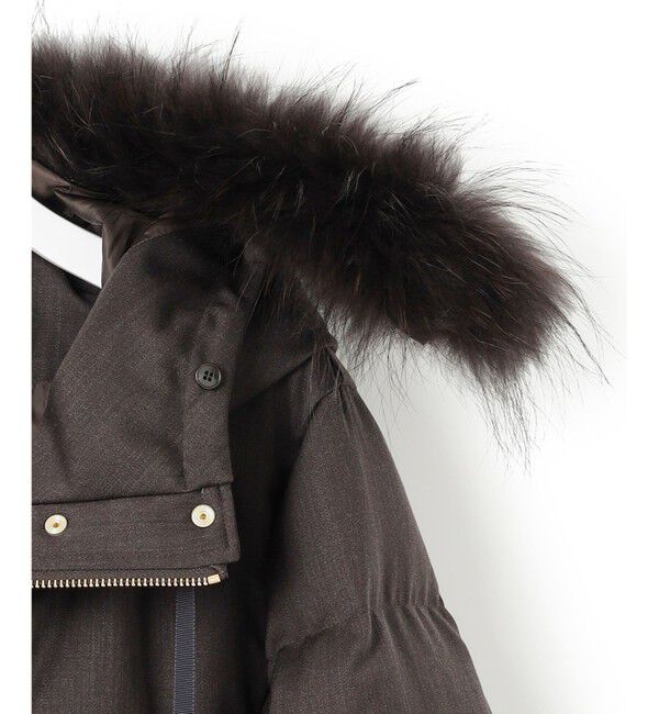 23区「【撥水加工】ブライトウール ロングダウンコート」|ダウン|