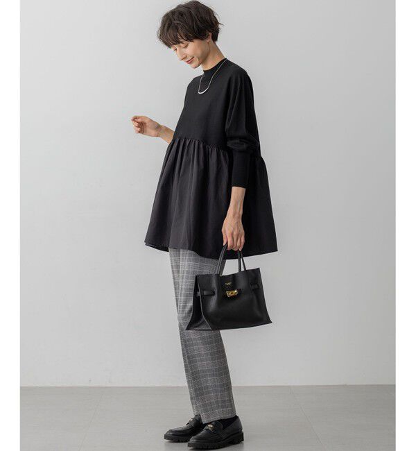 23区「【Oggi掲載/洗える】ウォームストレッチ チェック テーパード パンツ」|その他|