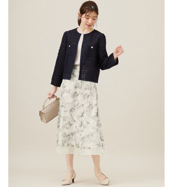 ANY SIS「【WEB・一部店舗限定】ハッチングフラワープリント スカート」|スカート|