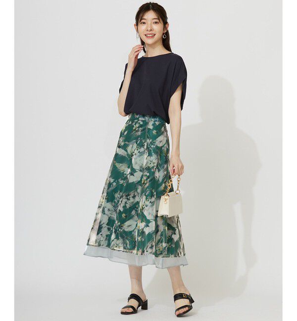 ANY SIS「【WEB・一部店舗限定】ハッチングフラワープリント スカート」|スカート|