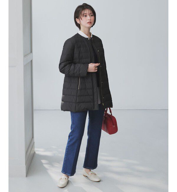 ANY SIS「【2WAY】ノーカラーミドル ダウン」|ダウン|