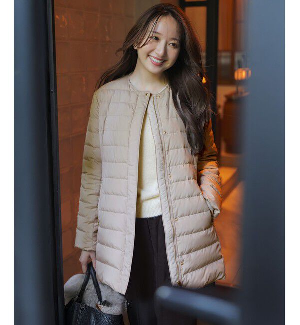 ANY SIS「【2WAY】ノーカラーミドル ダウン」|ダウン|