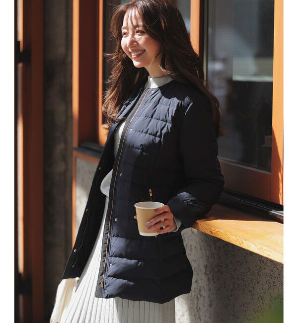 ANY SIS「【2WAY】ノーカラーミドル ダウン」|ダウン|