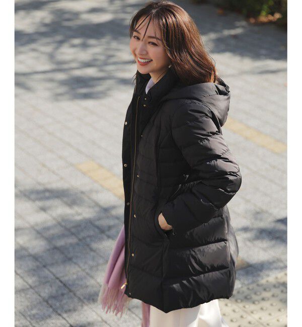 ANY SIS「【2WAY】シルキータフタロング ダウン」|ダウン|ブラック