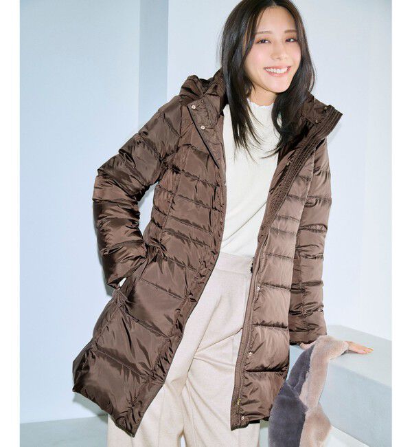 ANY SIS「【2WAY】シルキータフタロング ダウン」|ダウン|ブラウン