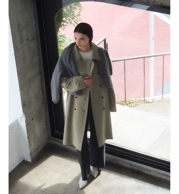 BEIGE,「【VERY NaVY掲載】LABBOCK / ウール混ラグランステンカラーコート」|ステンカラーコート|L.Khaki