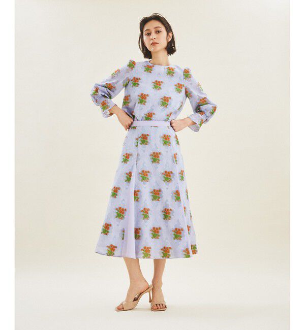 GRACE CONTINENTAL「タイルジャガードフレアスカート」|スカート|