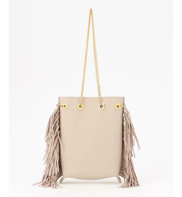 GRACE CONTINENTAL「TOV ミニフリンジバッグ」|ショルダー・メッセンジャー|ベージュ