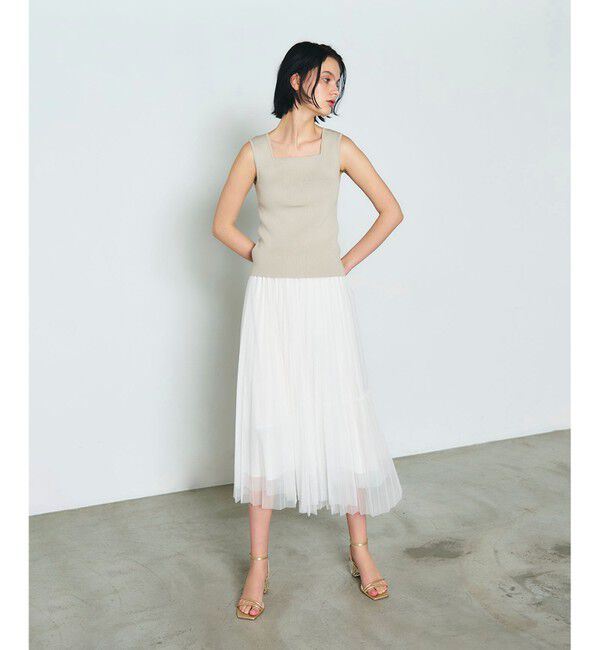 Diagram「ティアードラップチュールスカート」|スカート|ホワイト