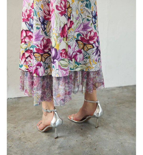 GRACE CONTINENTAL「フラワーガーデンプリントスカート」|スカート|