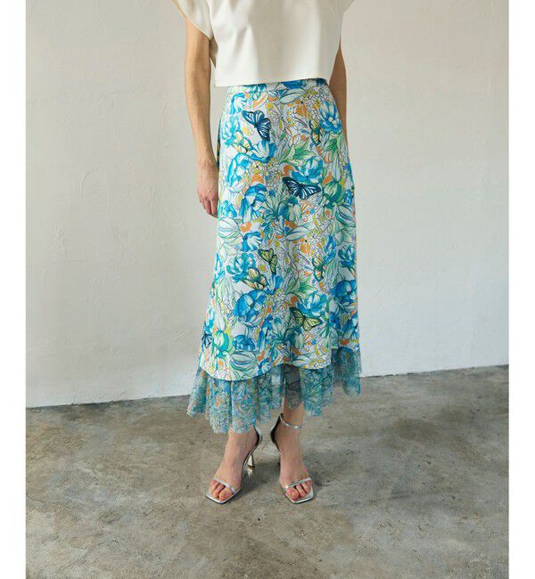 GRACE CONTINENTAL「フラワーガーデンプリントスカート」|スカート|