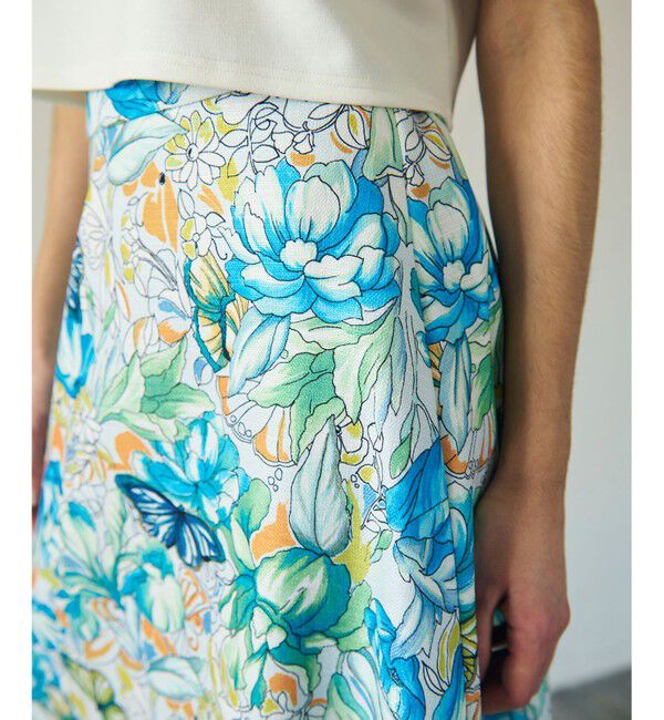 GRACE CONTINENTAL「フラワーガーデンプリントスカート」|スカート|