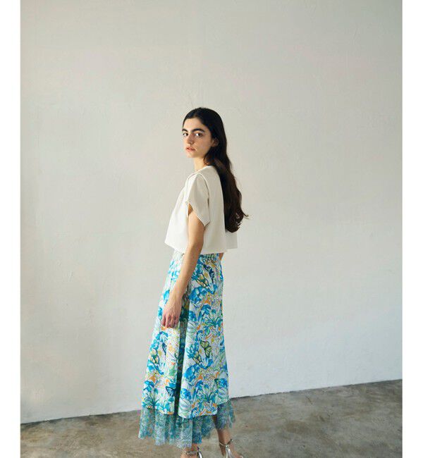 GRACE CONTINENTAL「フラワーガーデンプリントスカート」|スカート|