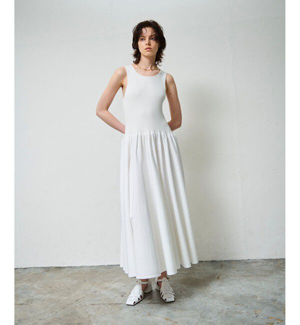 Grace Class「アメスリニットギャザーワンピース」|ワンピース|ホワイト