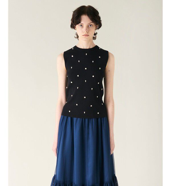 GRACE CONTINENTAL「ビジューニットトップ」|ニット・セーター|