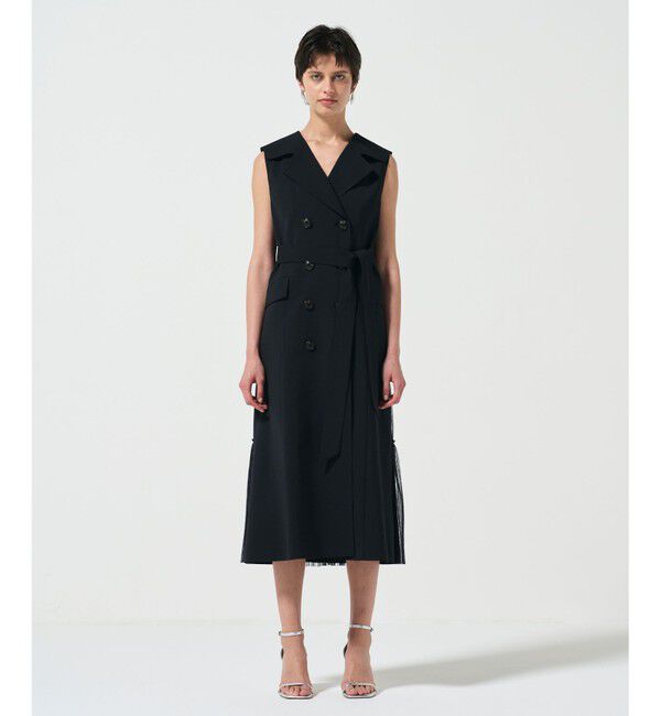 Diagram「バックプリーツトレンチワンピース」|ワンピース|ブラック