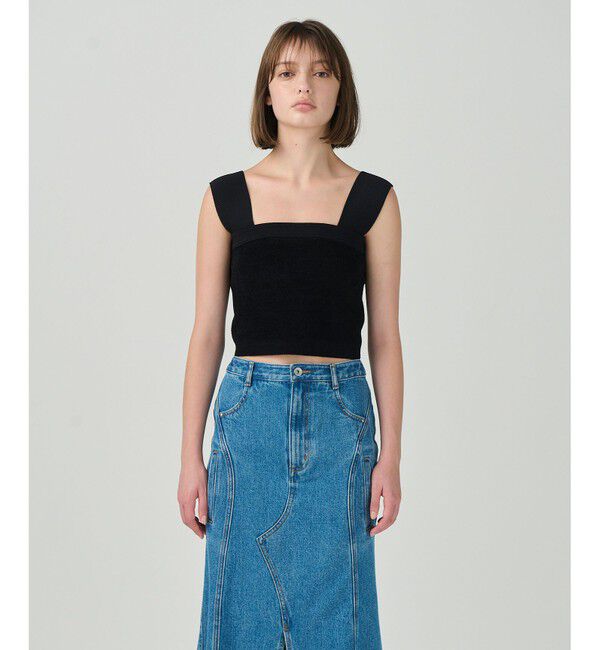 GRACE CONTINENTAL「モールニットベアトップ」|ニット・セーター|ブラック