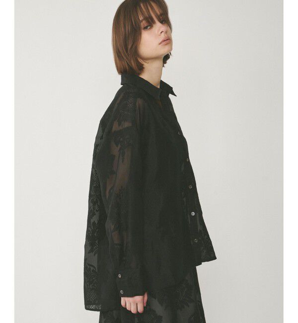 GRACE CONTINENTAL「オーナメントオーバーシャツ」|シャツ・ブラウス|ブラック