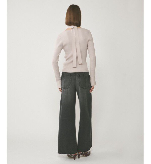  「ボウタイリブニットトップ」|ニット・セーター|