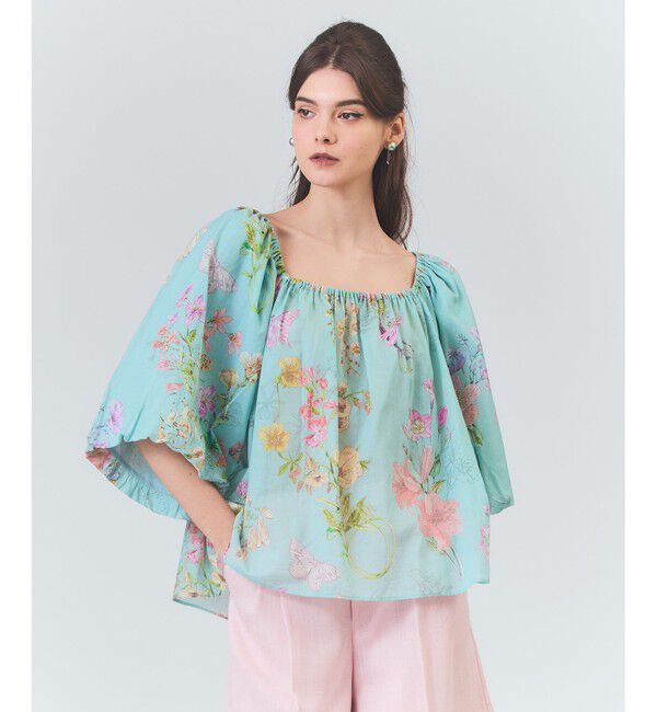 Grace Class「ボタニカルドレープブラウス」|シャツ・ブラウス|ミント