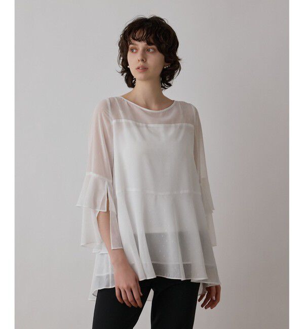 GRACE CONTINENTAL「フィルムジャガードフリルトップ」|シャツ・ブラウス|