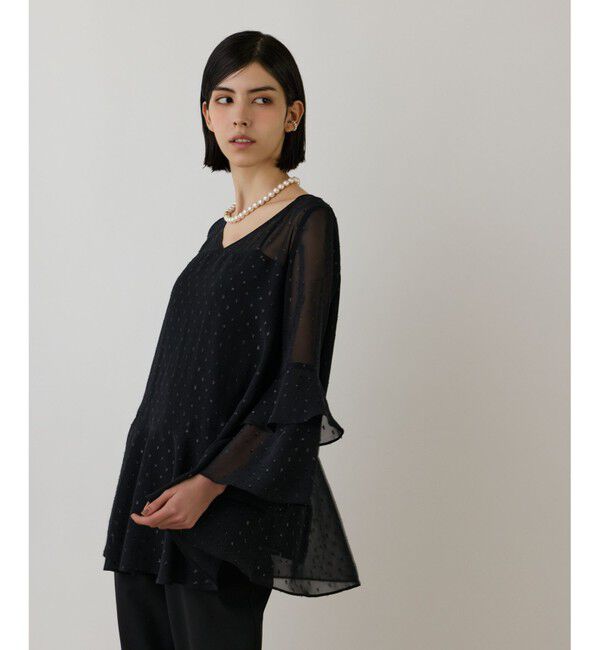 GRACE CONTINENTAL「フィルムジャガードフリルトップ」|シャツ・ブラウス|