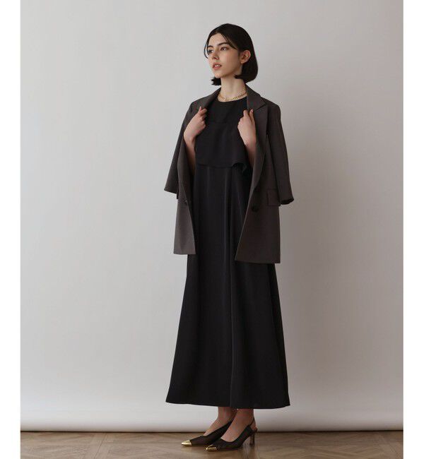 Diagram「サテンレイヤードワンピース」|ワンピース|ブラック