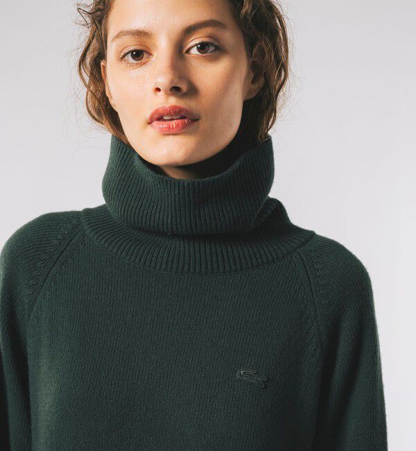 LACOSTE「ミドルゲージタートルネックニットドレス」|ワンピース|