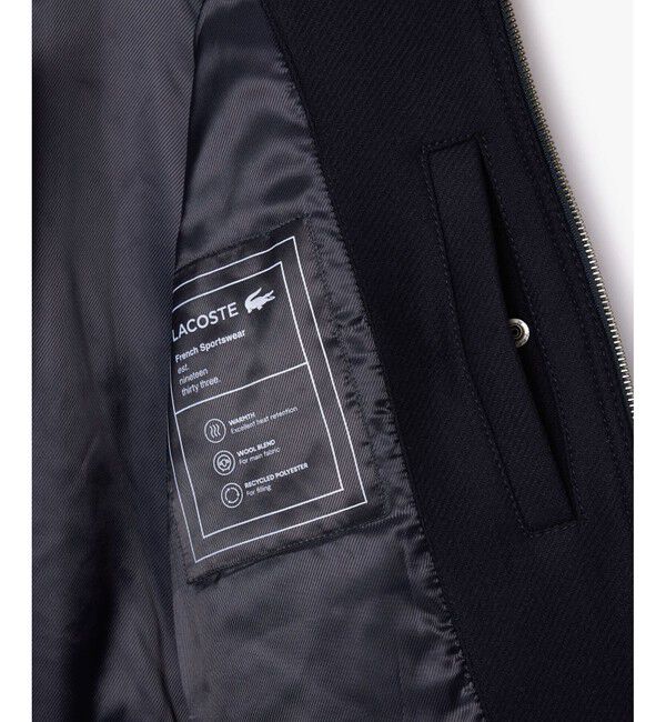 LACOSTE「裏地キルティング 中綿 ウールアビエイタージャケット」|ブルゾン・スタジャン|