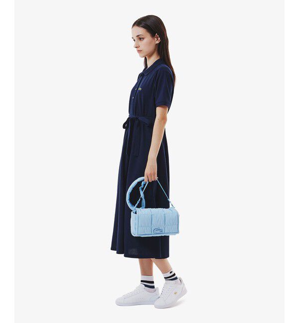 LACOSTE「鹿の子地マキシ丈ドレス ポロワンピース フレア Iライン」|ワンピース|