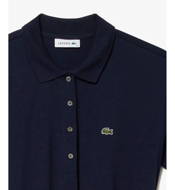 LACOSTE「鹿の子地マキシ丈ドレス ポロワンピース フレア Iライン」|ワンピース|