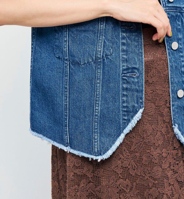 Rie Miller「【RM denim】Vネックデニムベスト」|ベスト・ジレ|