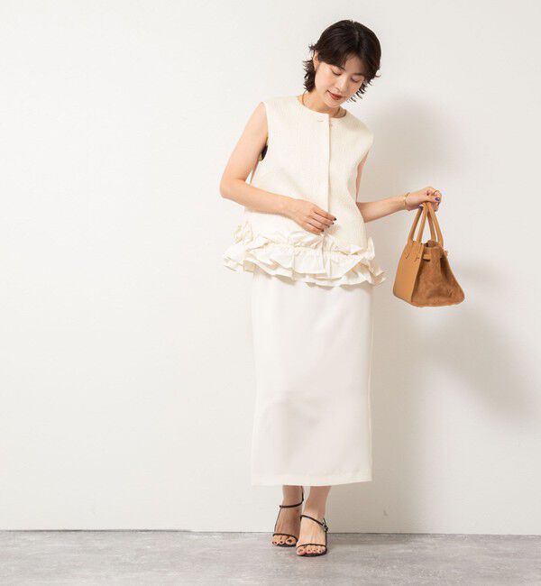 NOLLEY'S sophi「《セットアップ対応》ウォッシャブルダブルサテンイージースカート」|タイト|