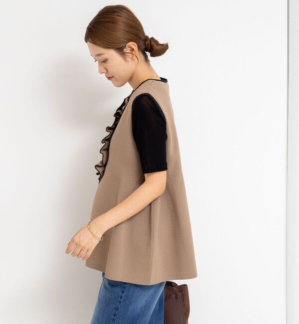 NOLLEY'S「【追加】《手洗い可能》フリル付きペプラムベスト」|ベスト・ジレ|